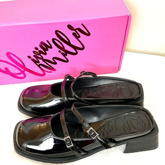 OLIVIA MILLER AQUARIUS BLACK LOW HEEL SQUARE TOE MARY JANE SLIP ON SZ 11 - Picture 9 of 12